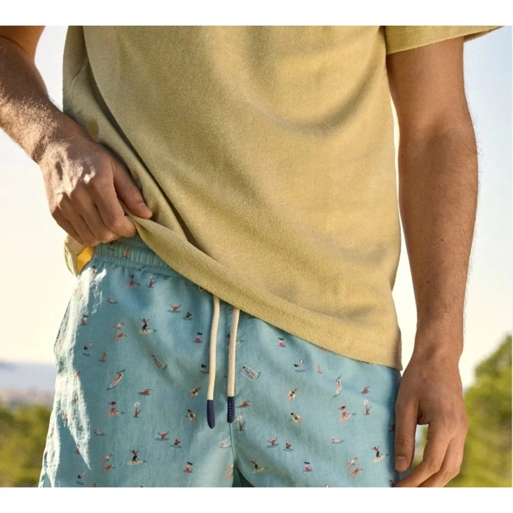 New‎ W/Tags Mossmann Austrailia Surfing All Over Print Swim Trunks Men's L